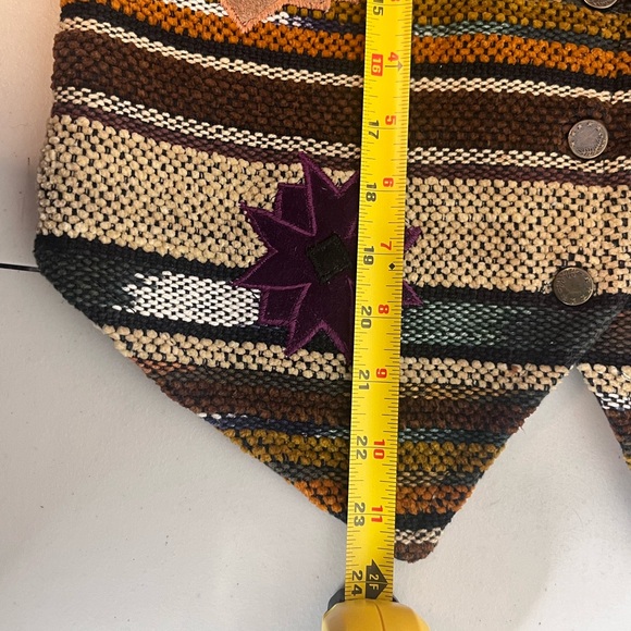 Vintage Jane Ashley Sz S Aztec Western Rodeo Boho Woven Tapestry Vest - Picture 13 of 13